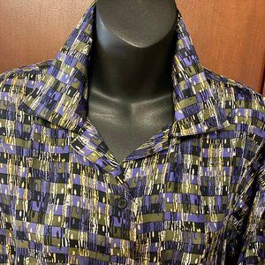 Bogari Silk Multi Color Blouse ~ Size Medium